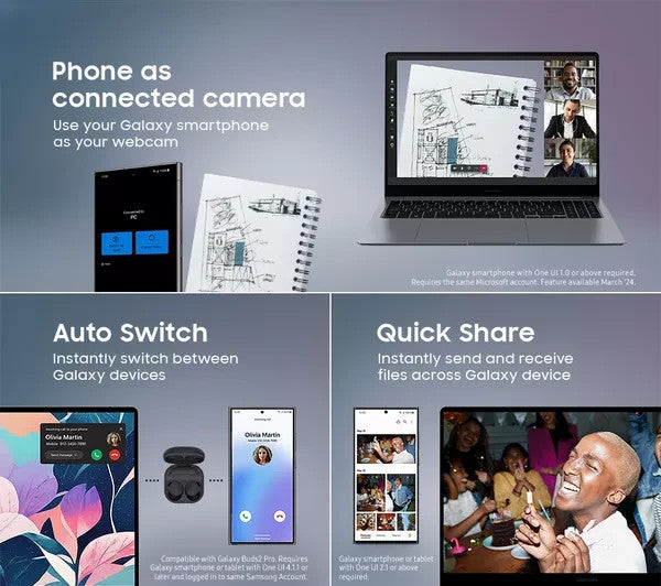 Samsung Galaxy Book4 15.6" Laptop Intel Core i3 8GB RAM 256GB SSD NP750XGJ- NEW