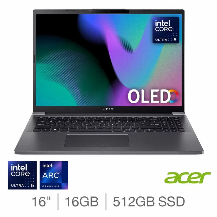 Acer Aspire 16 2K OLED Laptop Intel Ultra 5 125H 16GB RAM 512GB SSD NX.J5LEK.003