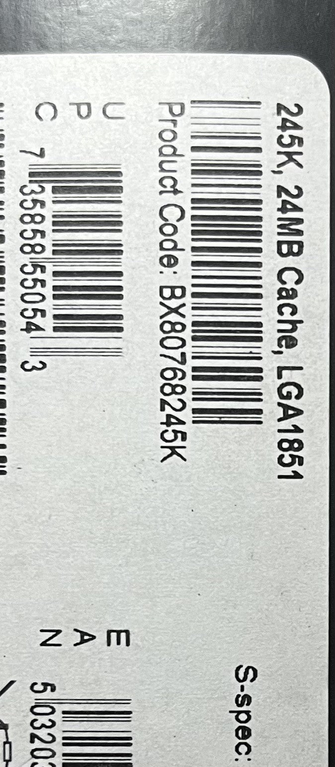 Intel Core Ultra 5 245K CPU 14-Core 4.2GHz (5.2 Turbo) 24MB L3 -New&Sealed