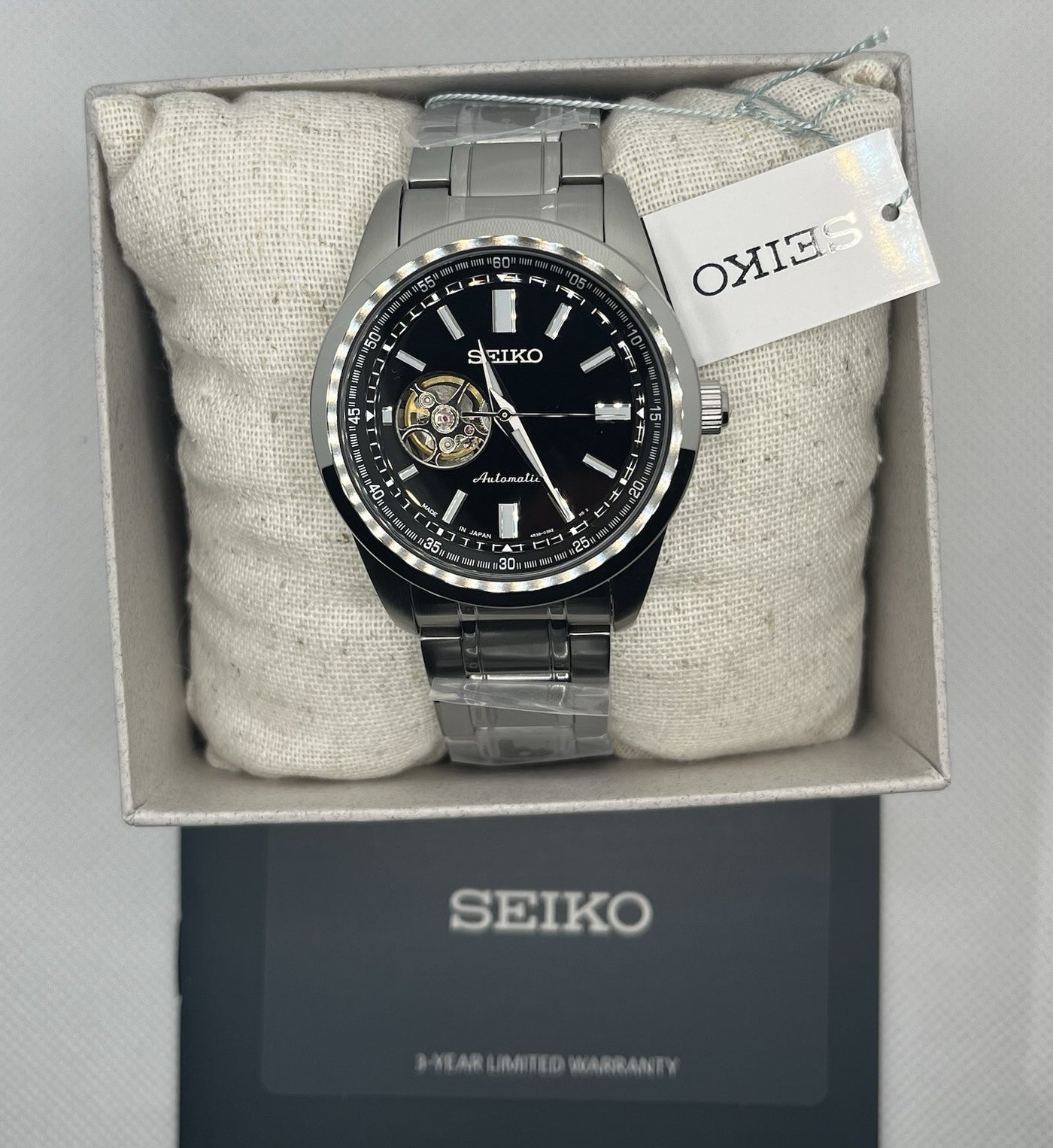 Seiko Selection Open Heart SCVE053 Automatic Stainless Steel Watch-New W Papers