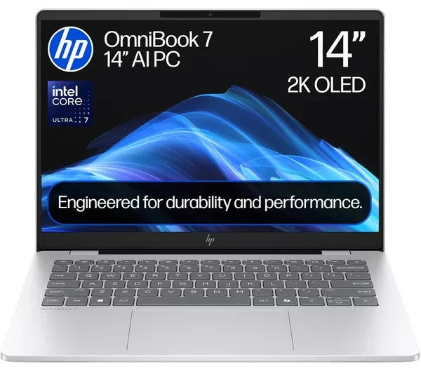 HP OmniBook 7 AI 14" OLED Laptop  Intel Core Ultra 5 16GB RAM 512 GB SSD, Silver