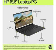 HP 15-fd0554sa 15.6" Laptop Intel Core i5, 256 GB SSD, 8GB RAM W11 Jet Black