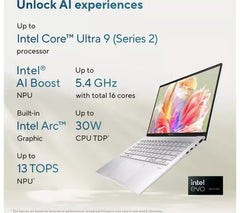 ASUS Zenbook 14 2K OLED Touchscreen Laptop - Intel Ultra 9 285H 32GB RAM 1TB SSD