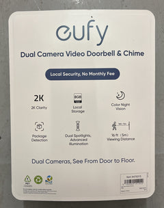 Eufy Video Doorbell E340 with chime 8GB Local Storage 2K Full HD -New&Sealed