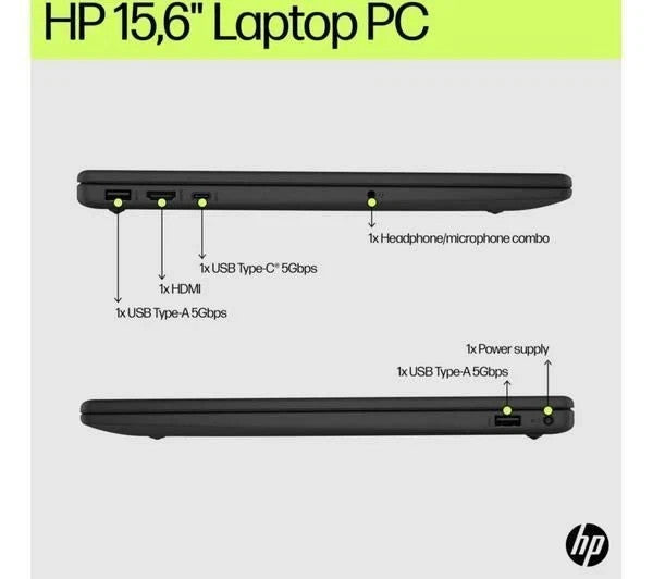 HP 15-fd0554sa 15.6" Laptop Intel Core i5, 256 GB SSD, 8GB RAM W11 Jet Black