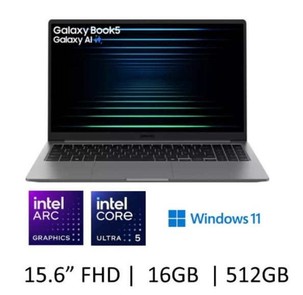 Samsung Galaxy Book 5 15.6" Laptop Intel Ultra 5 225 16GB  512GB SSD -New&sealed