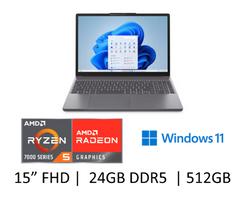 Lenovo IdeaPad Slim 3 15" (AMD Ryzen 5 7535HS, 24GB RAM, 512GB SSD) New&Sealed
