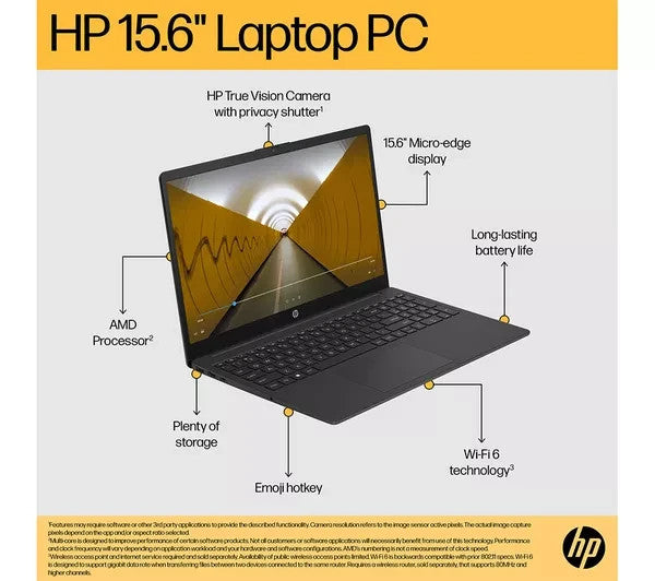 HP 15-fc0536sa  15.6" Laptop AMD Ryzen 3 7320U 8 GB RAM 256 GB SSD - New&Sealed