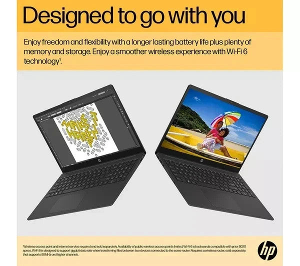 HP 15-fc0537sa 15.6" Laptop - AMD Ryzen 5 7520U, 8GB RAM, 512GB SSD -New&Sealed