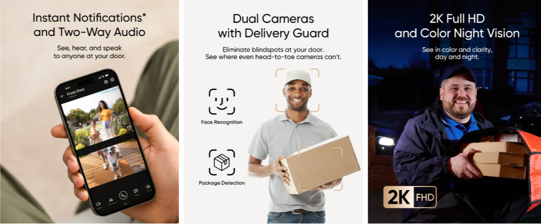 Eufy Video Doorbell E340 with chime 8GB Local Storage 2K Full HD -New&Sealed