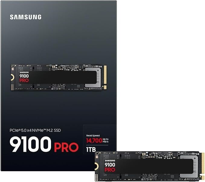Samsung 9100 PRO 1TB PCIe 5.0 NVMe M.2 2280 SSD 14700MB/s MZ-VAP1T0BW