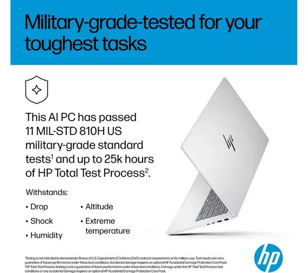 HP OmniBook 7 AI 14" OLED Laptop  Intel Core Ultra 5 16GB RAM 512 GB SSD, Silver