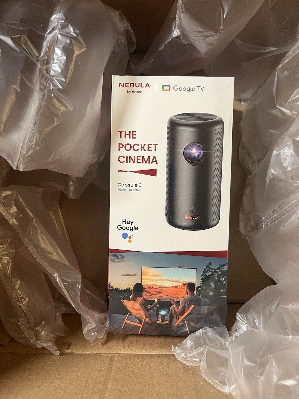 ANKER NEBULA Capsule 3 1080p Mini Projector Smart Google TV Netflix - New&Sealed