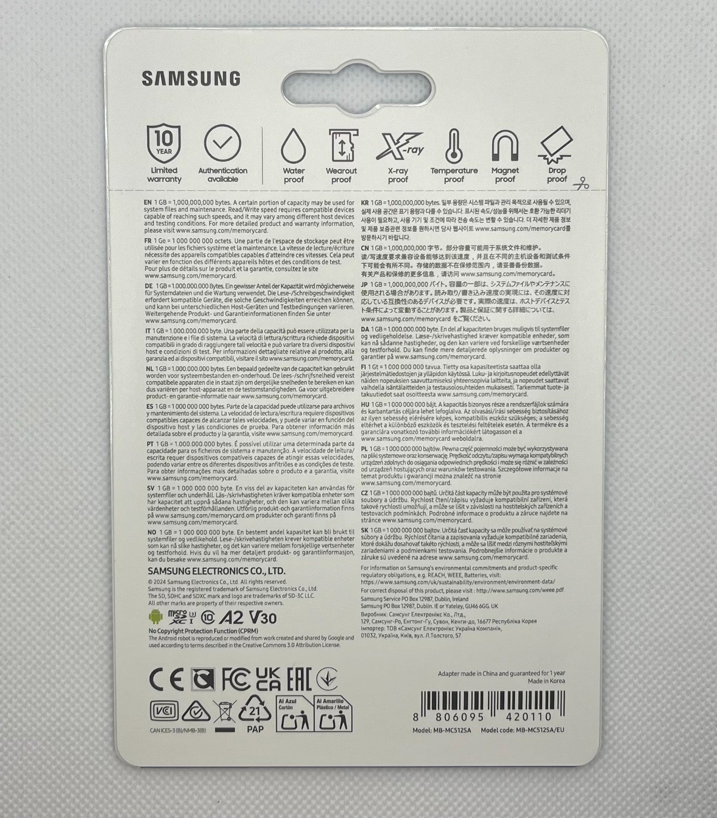 Samsung EVO Plus microSD Card 512GB 160MB/s + SD Adapter -New&sealed