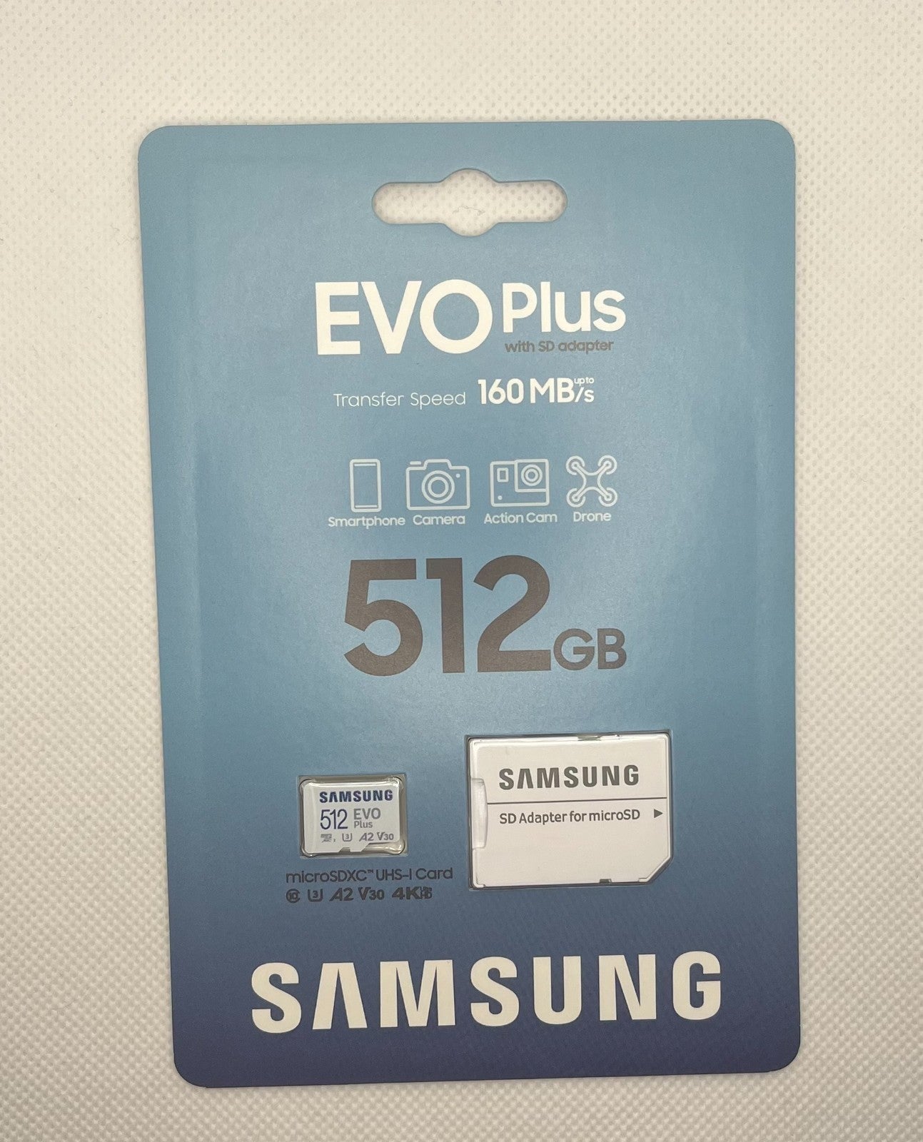 Samsung EVO Plus microSD Card 512GB 160MB/s + SD Adapter -New&sealed