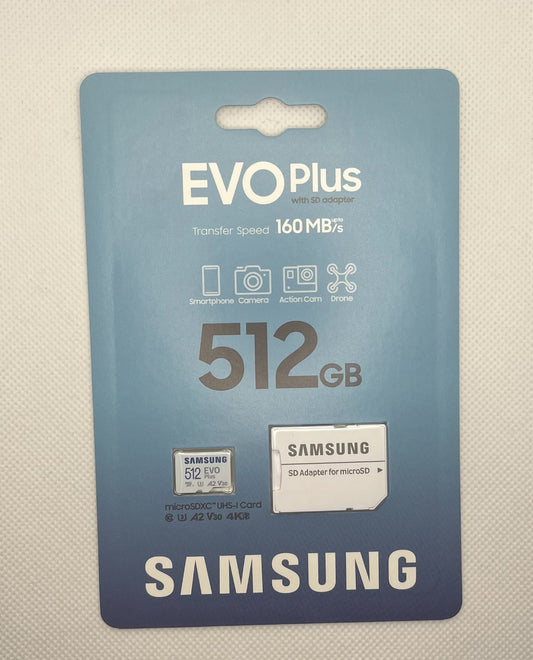 Samsung EVO Plus microSD Card 512GB 160MB/s + SD Adapter -New&sealed