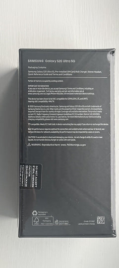 Samsung Galaxy S20 Ultra 5G -12GB RAM 128GB - Black - New&Sealed(unlocked)