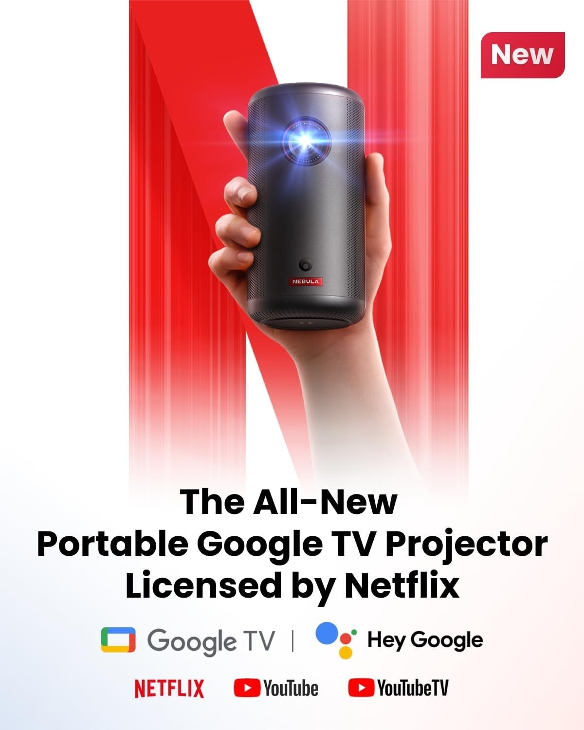 ANKER NEBULA Capsule 3 1080p Mini Projector Smart Google TV Netflix - New&Sealed