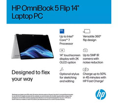 HP OmniBook 5 Flip 14" Laptop -Intel Core i3, 8GB, 512GB, Touchscreen-New&Sealed